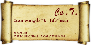 Cservenyák Tímea névjegykártya