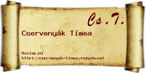 Cservenyák Tímea névjegykártya